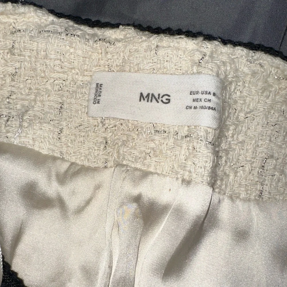 Mango Tweed Ivory Blazer Jacket Sz. S